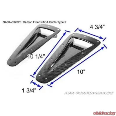 APR Performance Carbon Fiber Universal Curved NACA Ducts - NACA-032026