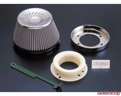 Zerosports Super Direct Flow Stainless Steel Cone Filter w/ Adapter Subaru Impreza GC8 93-01 - ZS-0412004